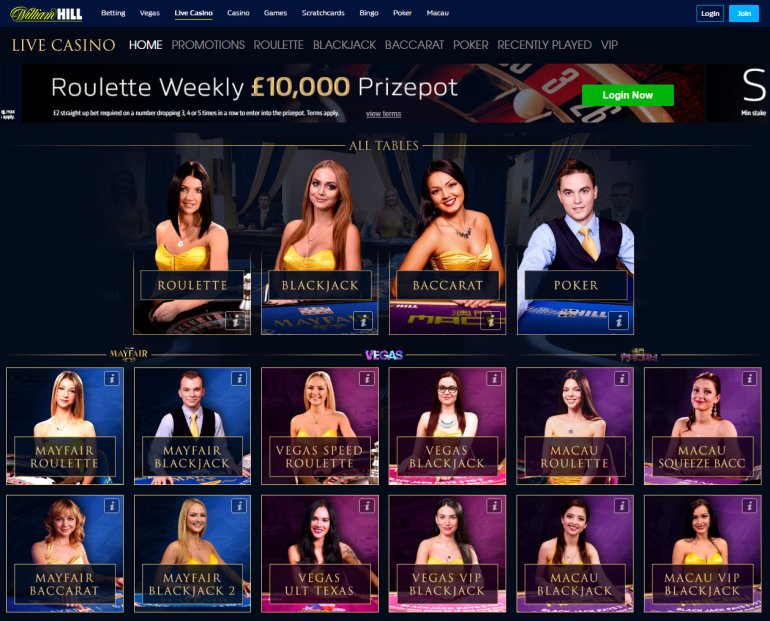 live casino william hill